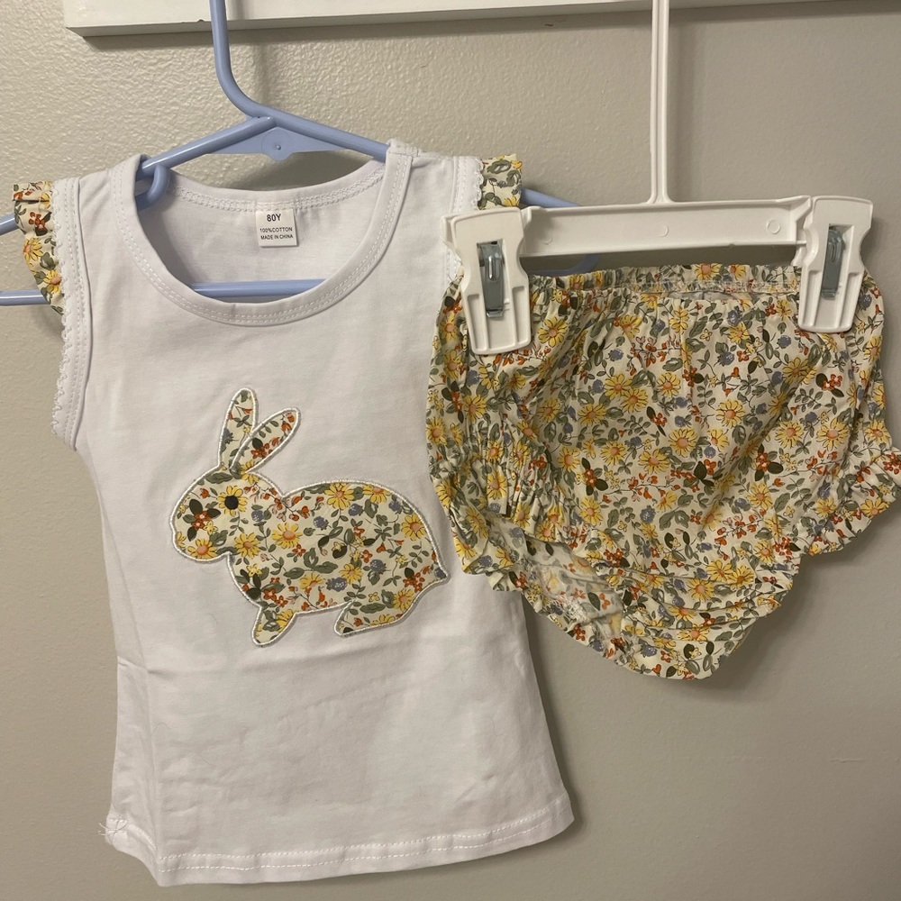 Easter Bunny top + bloomers